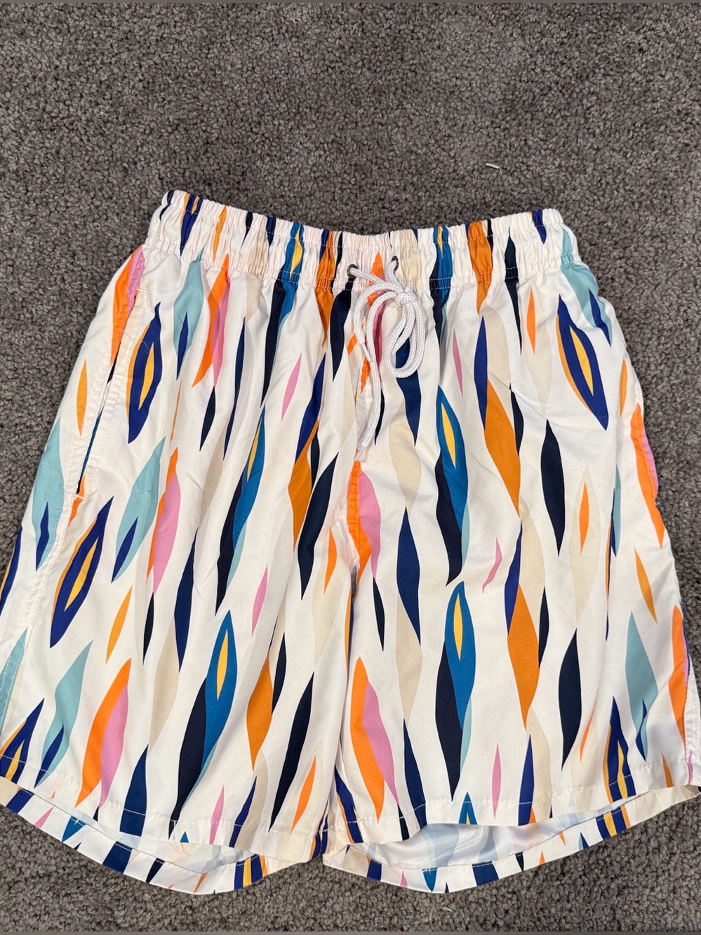 Colorful Abstract Print Swim Shorts Small